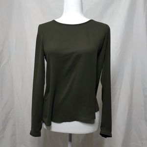 Forever 21 Olive Green High Low Blouse